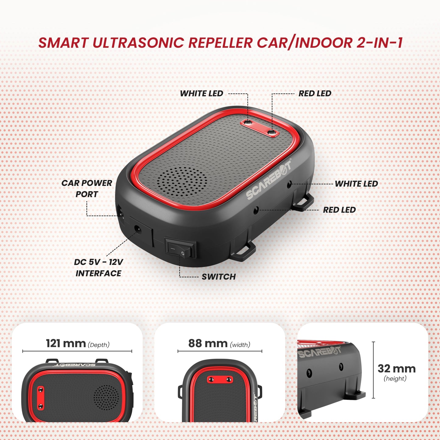 SCAREBOT™ Ultrasonic Rat Repellent Device – Universal Edition