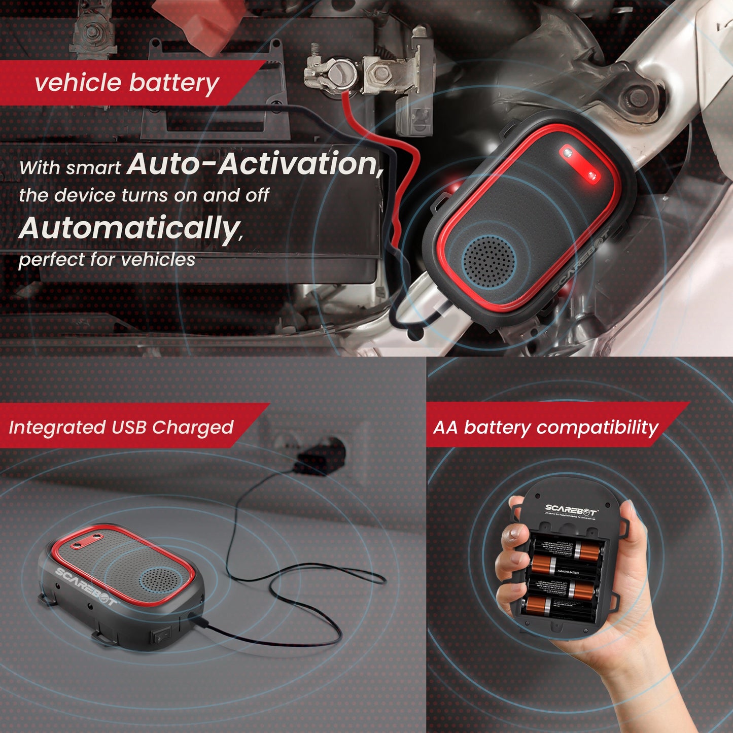 SCAREBOT™ Ultrasonic Rat Repellent Device – Universal Edition